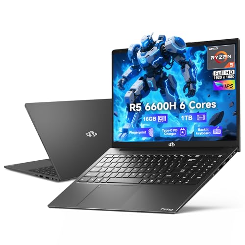 NIMO 15.6" FHD IPS Gaming Laptop, AMD Ryzen 5 6600H, 16GB RAM, 1TB SSD R298468