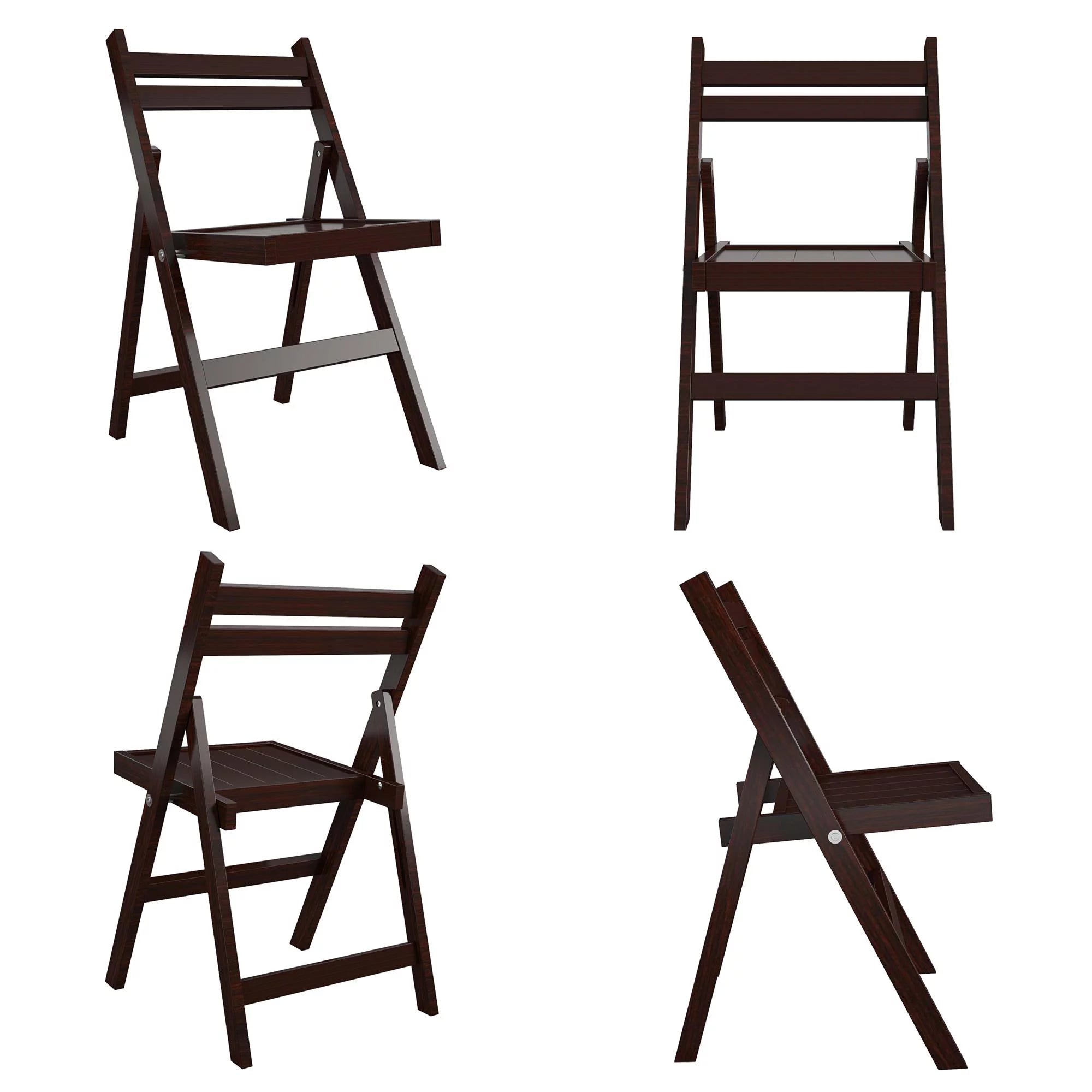 COSCO XL Folding Wood Chair, Dark Mahogany, 2-Pack S440