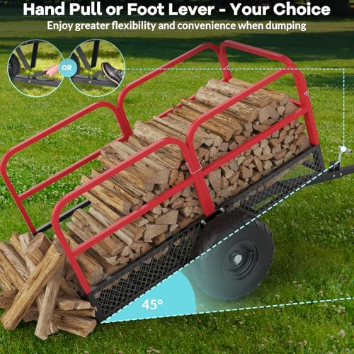 Heavy Duty ATV Dump Cart, 1700 lb Steel Utility Trailer B2285