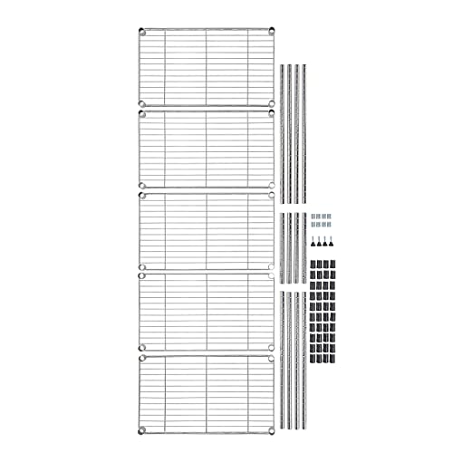 Amazon Basics 3-Shelf Adjustable Steel Wire Rack Storage Shelving, Chrome D243