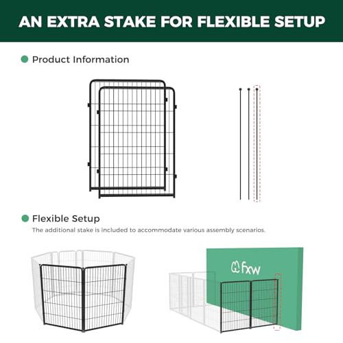 FXW Homeplus Dog Playpen 40" Height for Large Dogs, Black C864