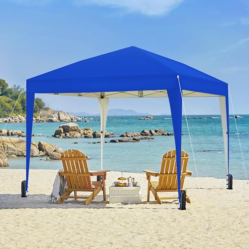 Yaheetech 10x10 Pop Up Canopy with 4 Removable Sidewalls, White F109731