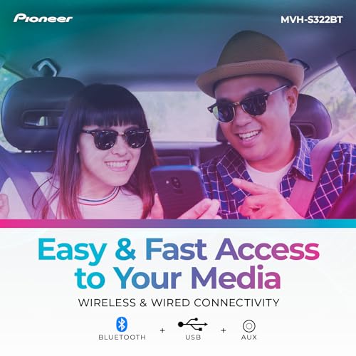 Pioneer MVH-S322BT Bluetooth Car Stereo with USB/AUX Inputs O800203