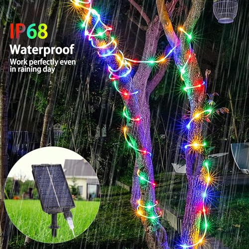 99FT Solar Rope Lights Outdoor Waterproof 300 LED with Remote Control W311