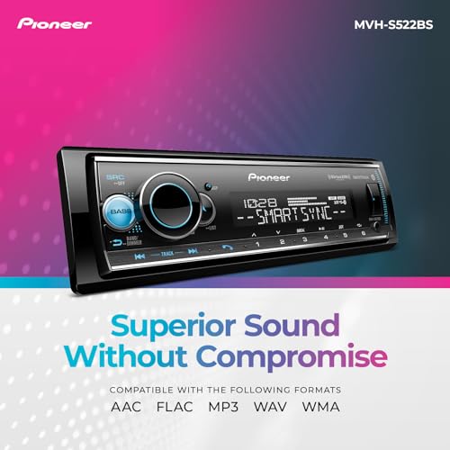 Pioneer MVH-S322BT Bluetooth Car Stereo with USB/AUX Inputs O800203