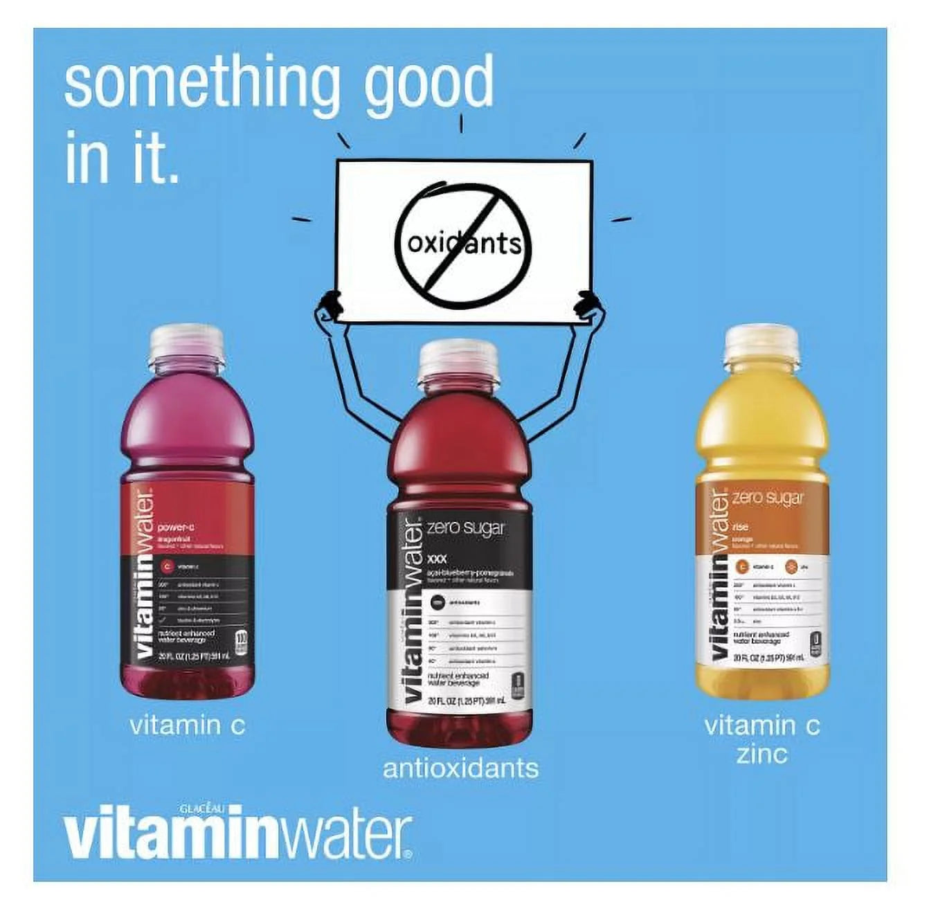 Glaceau Vitaminwater Zero Variety Pack, 20 fl oz, 20 pk D9746