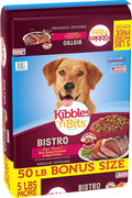 Kibbles 'N Bits Bistro Oven Roasted Beef & Vegetables Dry Dog Food Bonus Bag, 50 Lb