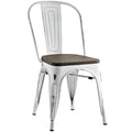 Modern Contemporary Urban Design Industrial Distressed Antique Vintage Style Kitchen Room Dining Chair, White, Metal