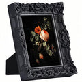 Vintage 8x10 Picture Frame Black Gothic Antique Tabletop Wall Hanging Q4235