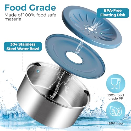 Stainless Steel No Spill Dog Water Bowl 3L Grey C150667