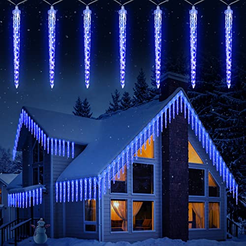 Brightown Christmas Meteor Shower Lights Outdoor 30ft 720 LED Waterproof Blue T277924