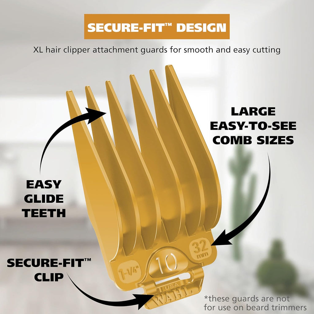 Wahl Hair Clipper Secure Fit Attachment Guard Set, 2 Guide Combs, Model 3025025 S1304