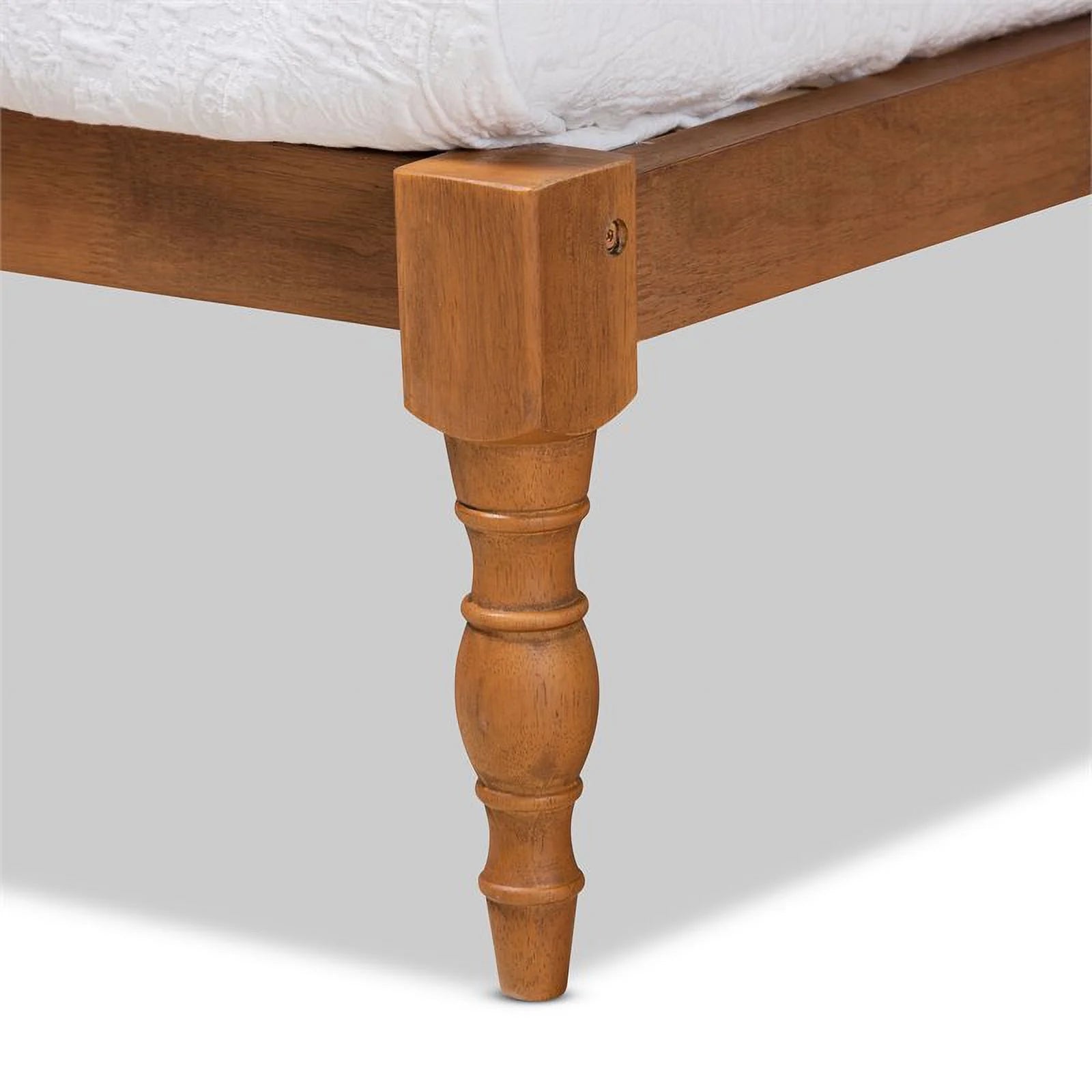 Bowery Hill Walnut Brown Twin Size Wood Platform Bed Frame Y978