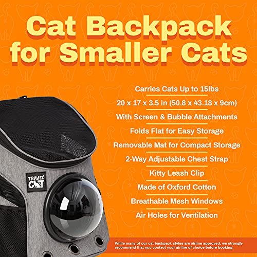 Fat Cat Backpack Carrier for Small Cats, Airline Approved with Space Capsule G6341