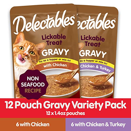 Hartz Delectables Gravy Chicken Flavor Lickable Cat Treat, 12 Pack D3643