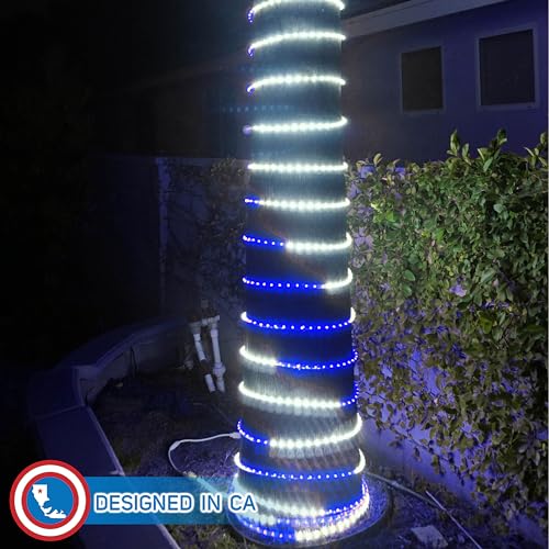 Russell Decor LED Rope Lights Red White Blue 30ft with Remote Control C9460