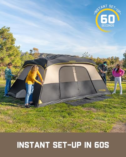 Fanttik Outdoor Camping Tent 4/6/8/10 Person Instant Cabin with Rainfly & Carry Bag G367