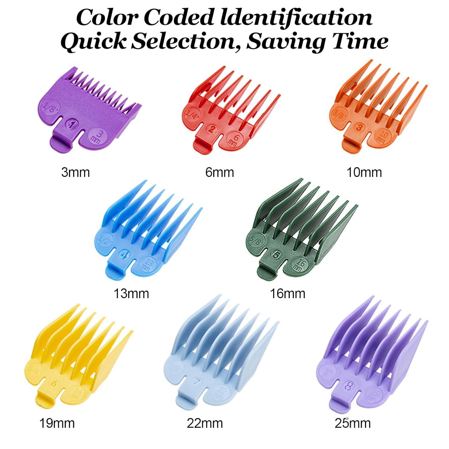 Hair Clipper Guards for Wahl Clippers 1/8" to 1" T4789