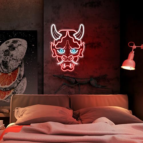 Kavaas Gaming Neon Sign Mushroom Wall Decor for Game Room, Red K6405