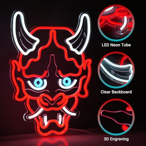 Kavaas Gaming Neon Sign Mushroom Wall Decor for Game Room, Red K6405