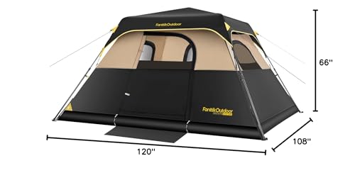 Fanttik Outdoor Camping Tent 4/6/8/10 Person Instant Cabin with Rainfly & Carry Bag G367