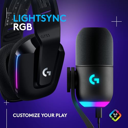 Logitech G733 Lightspeed Wireless Gaming Headset – Black, PC, PS5, PS4, Switch F9206