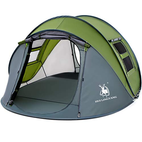 4 Person Pop Up Tent Waterproof Automatic Setup for Camping E652949