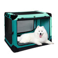 Ownpets Collapsible Dog Crate, 42 inch Portable Travel Dog Crate for Large Dogs, 4-Door Foldable Pet Kennel with Durable Mesh Windows & Double-Sided Soft Mat