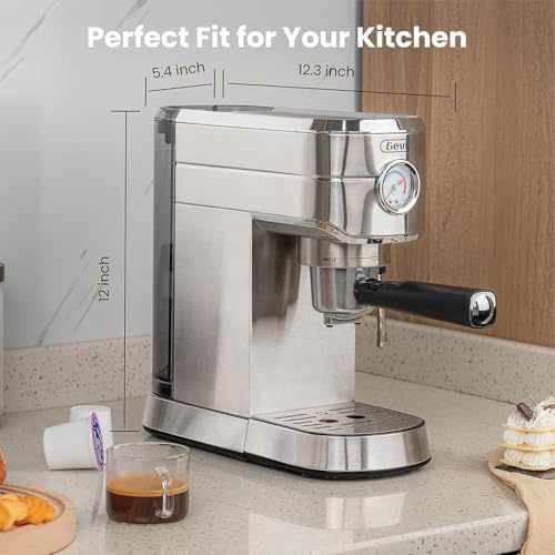 Gevi Espresso Machine 20 Bar with Auto Milk Frother, Stainless Steel D6478