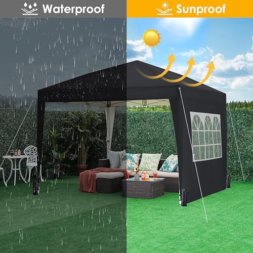 Yaheetech 10x10 Pop Up Canopy with 4 Removable Sidewalls, White F109731