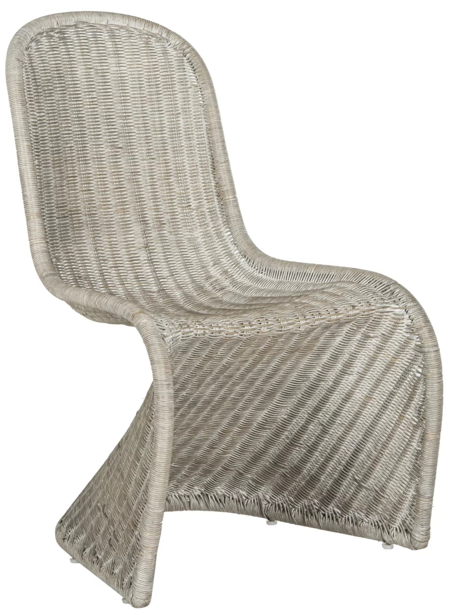 SAFAVIEH Tana Wicker Side Chair Antique Grey N259953