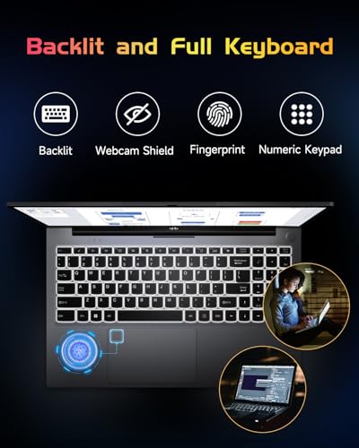 NIMO 15.6 IPS FHD Laptop, 16GB RAM 1TB SSD, Intel Pentium N100, Backlit Keyboard, Win 11 E701