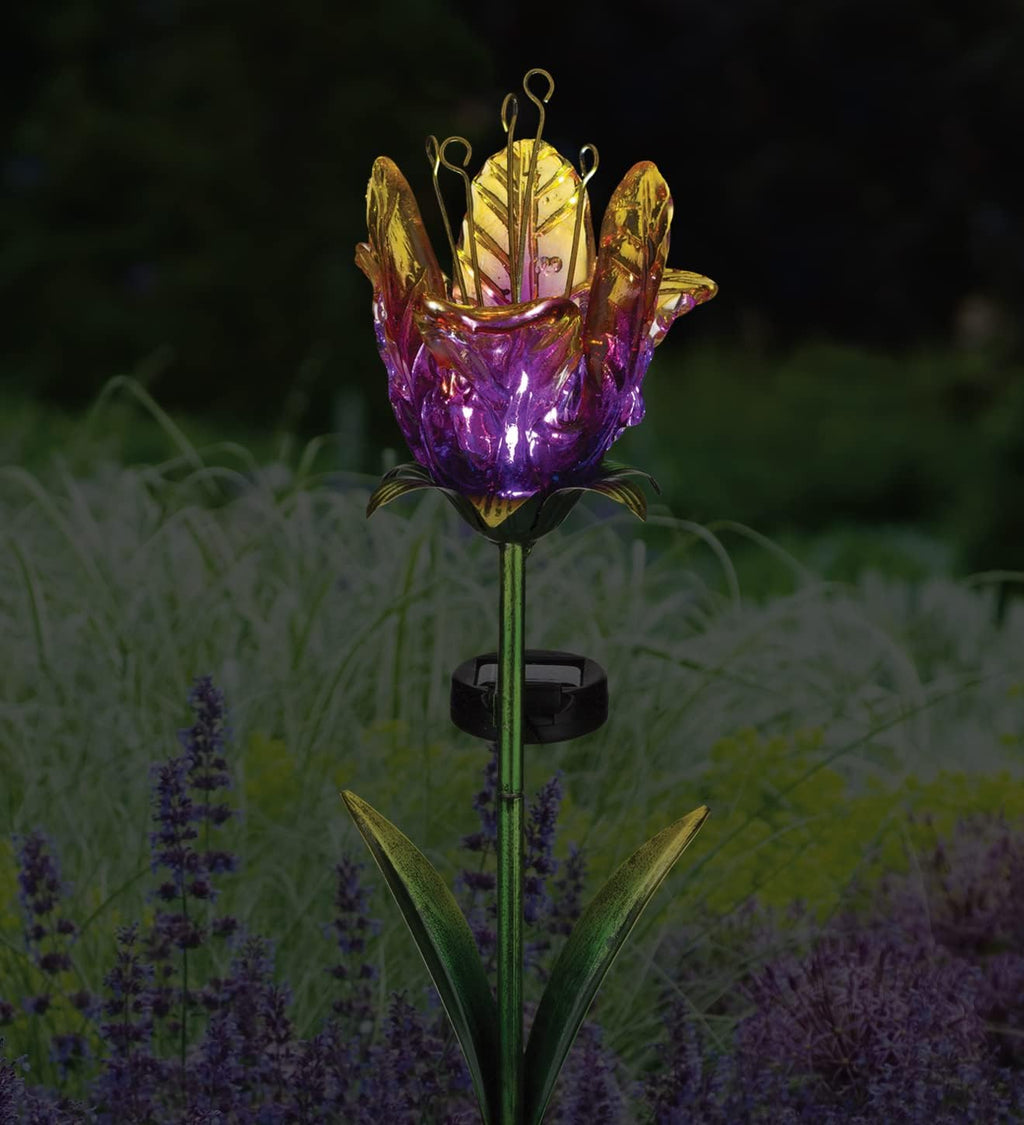 Regal Art & Gift Ruffled Tulip Stake Solar Light, Purple P2741