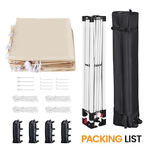 Yaheetech 10x10 Pop Up Canopy with 4 Removable Sidewalls, White F109731