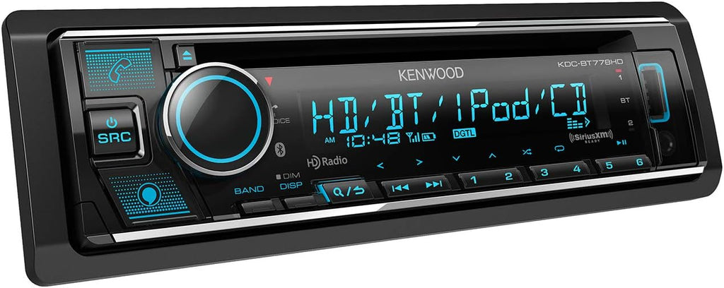 Kenwood KDC-BT778HD Single DIN Bluetooth CD Car Stereo Receiver with Alexa Voice Control C10880
