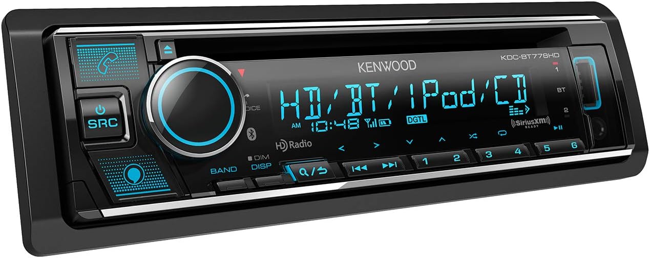 Kenwood KDC-BT778HD Single DIN Bluetooth CD Car Stereo Receiver with Alexa Voice Control C10880