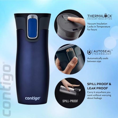 Contigo West Loop Autoseal Travel Mug, Stainless Steel, Leakproof W76171