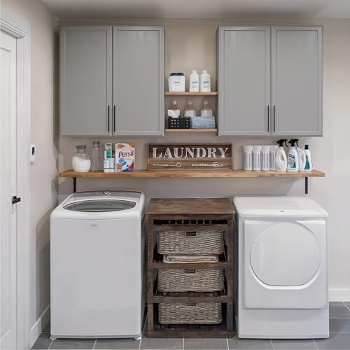 Wall Storage Cabinet with Two Shaker Doors and Shelf, Grey, 24"W, 2 Pcs N34755