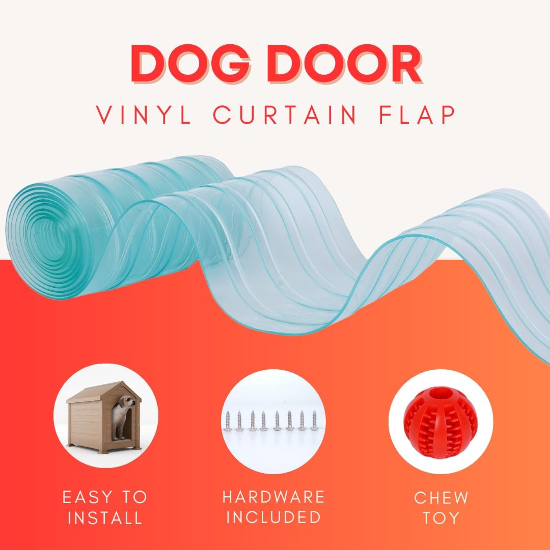 Dog Door Replacement Vinyl Flaps with Hardware for Pet Doors, Dog Houses, Kennels K610379