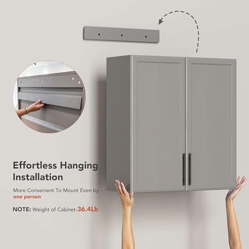 FIMELLO 30" White Wall Cabinet with Adjustable Shelf W977