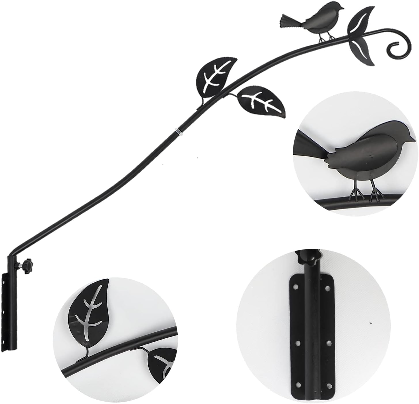 MorTime Extended Reach Wall Mounted Deck Hook, 26.5 Inches Heavy Duty Metal Bird Wall Bracket W253252