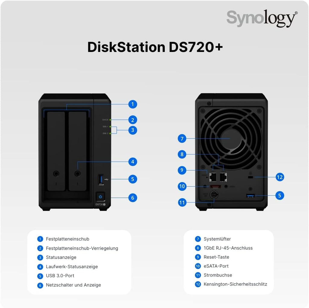 Synology 2 Bay NAS DiskStation DS720+ Diskless A17254