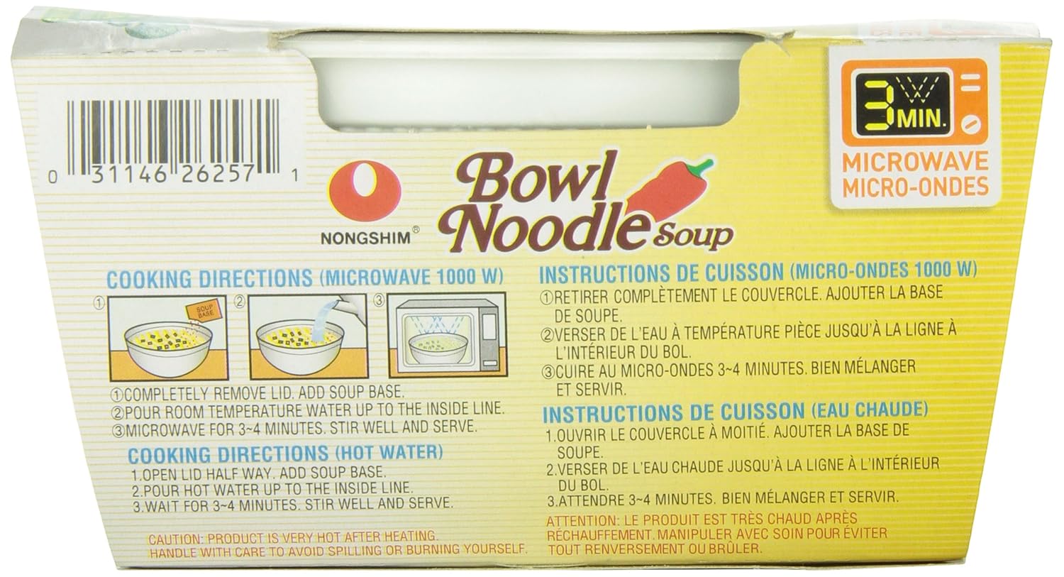 Nongshim Bowl Noodle Soup Spicy Chicken 3.03 oz U714072