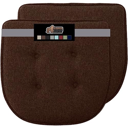 GORILLA GRIP Slip Resistant Chair Cushions, Memory Foam, Set of 2, Beige W525