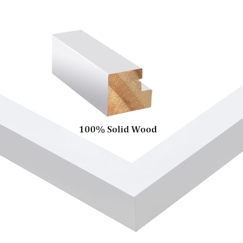 Egofine 8x10 Picture Frames Set of 6, Solid Wood with Plexiglass, White T6319