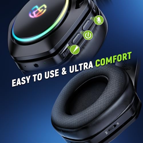 Wireless Gaming Headset for PS5 PS4 PC Switch, 2.4GHz USB & Type-C, 7.1 Surround Sound Q2564
