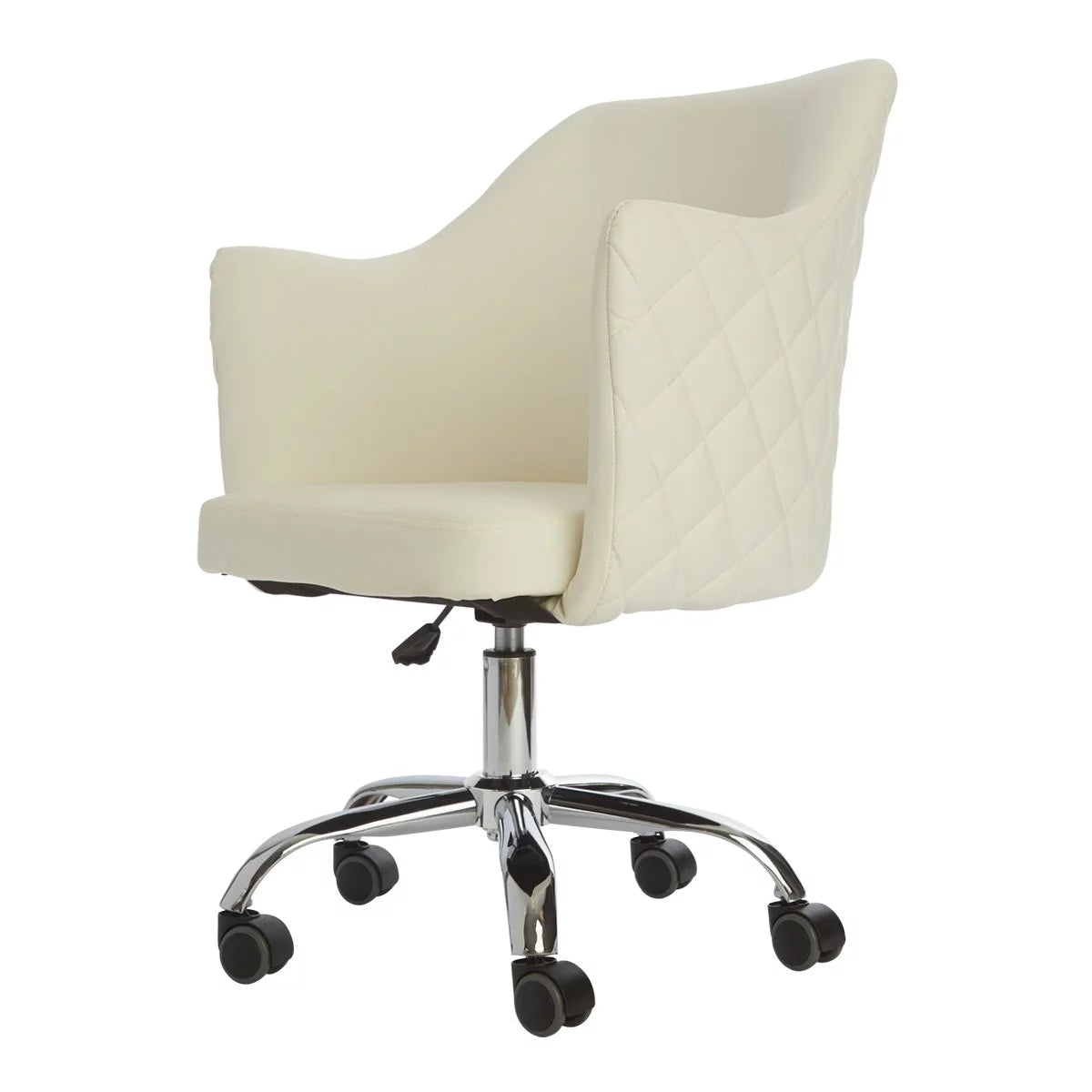Impressions Vanity Coco Quilted Velvet Desk Chair with Wheels,Home Office Chair with Adjustable Height(White)