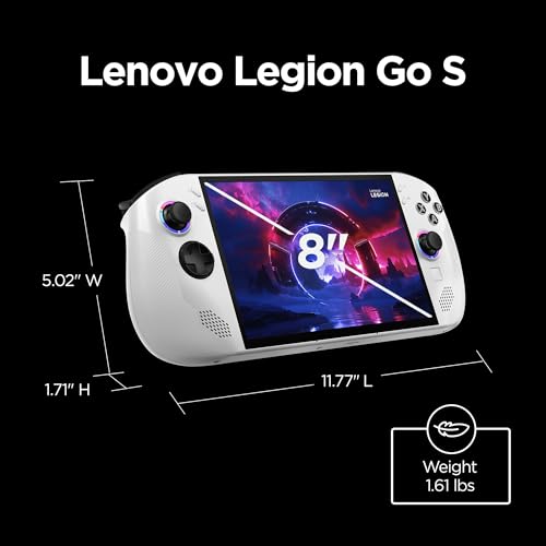 Lenovo Legion Go S 2025 Mobile Gaming Console, AMD Ryzen Z2 Go, 8" 120Hz Display, 512GB, Glacier White H896767