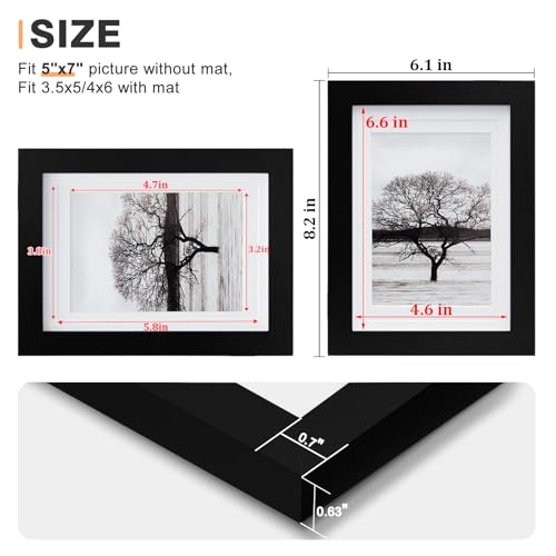 Egofine 8x10 Picture Frames Set of 6, Solid Wood with Plexiglass, White T6319