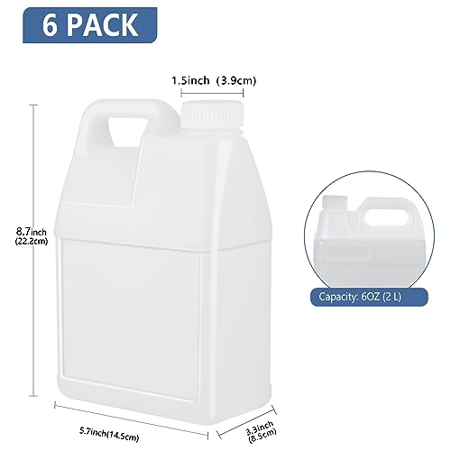 2.5 Gallon Clear Plastic Jugs with Lids, HDPE Containers F9409